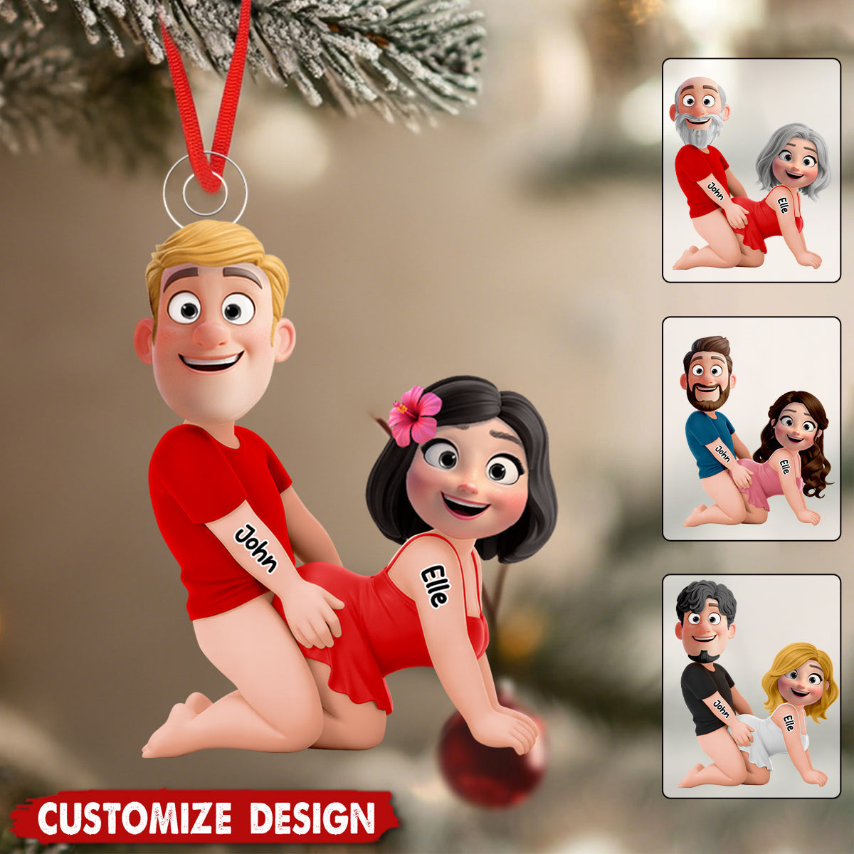 New Release-Personalized Naughty Couple Ornament