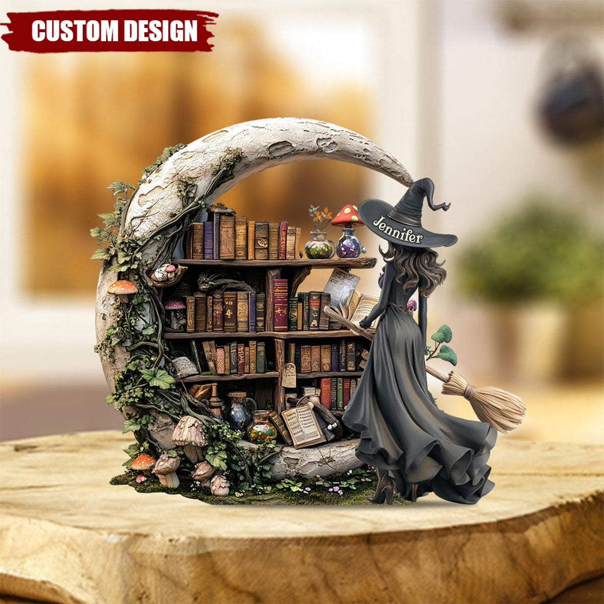 Beautiful Witch - Personalized Witch Custom Shaped Acrylic Plaque