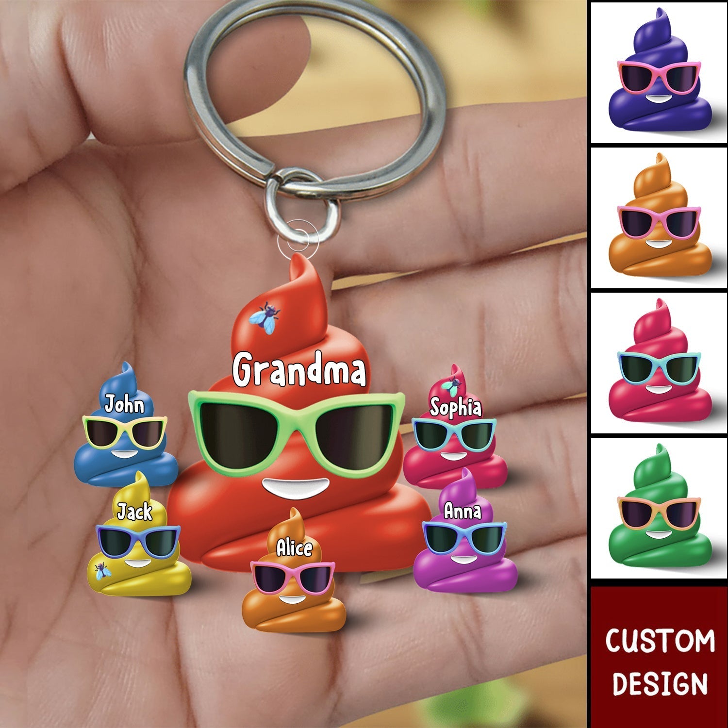 Grandma/Mama/Dad's Little Kids - Personalized Acrylic Keychain - Gift For Mom, Dad,Grandma