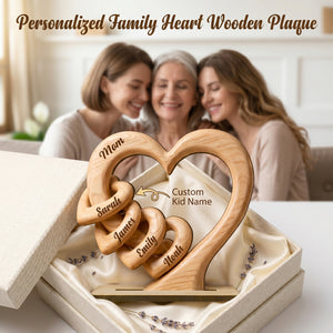 Personalized Heart Wooden Plaque - Gift For Mother's Day