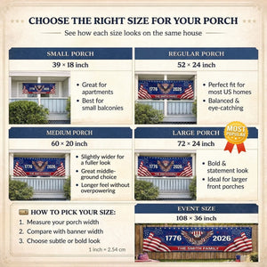 Personalized America 250th Anniversary Outdoor Banner - Gifts For Mom, Dad, Brother, Sister, Kids - Together We Shine Bright