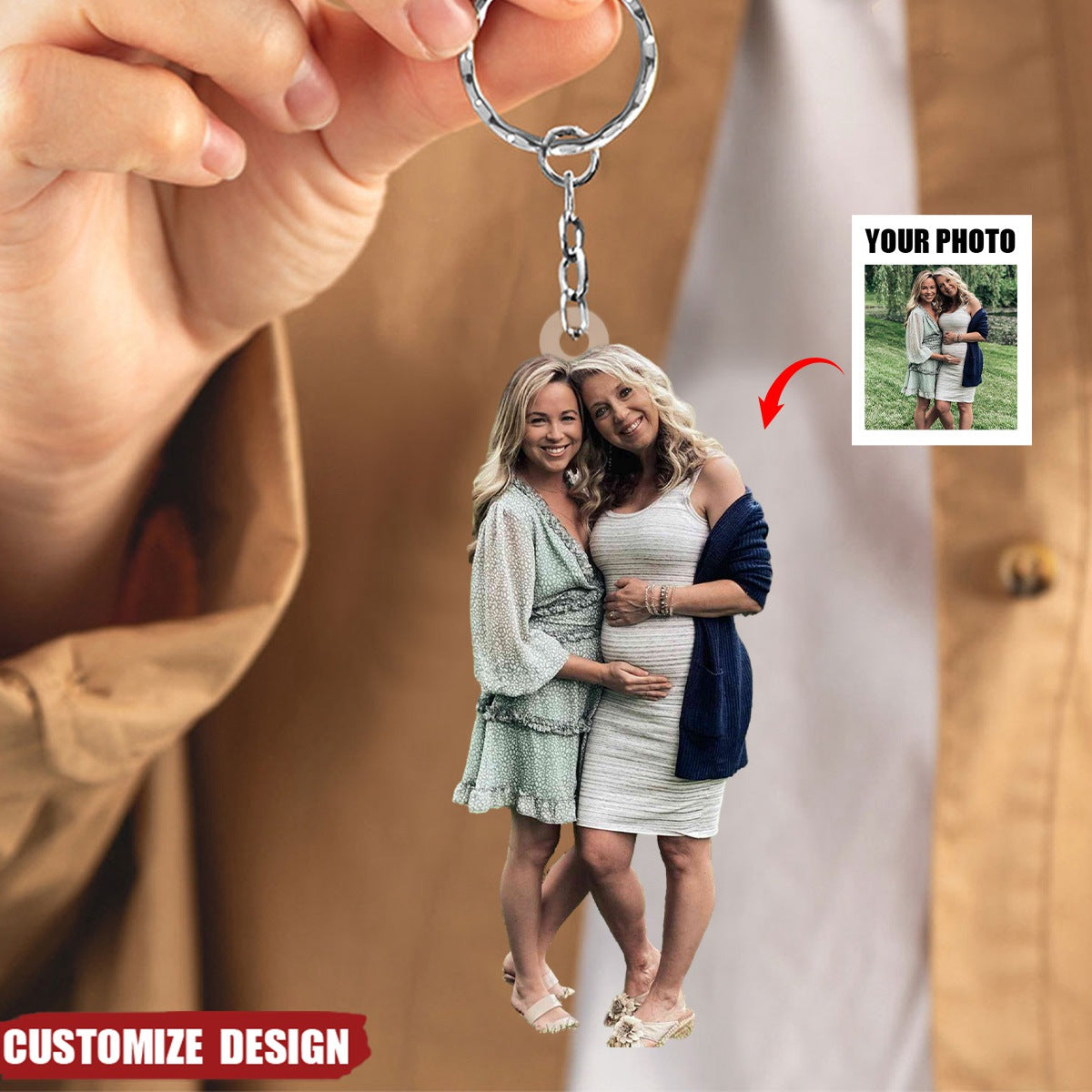 Gift For Mom/Nana/Family-Personalized Upload Photo Acrylic Keychain