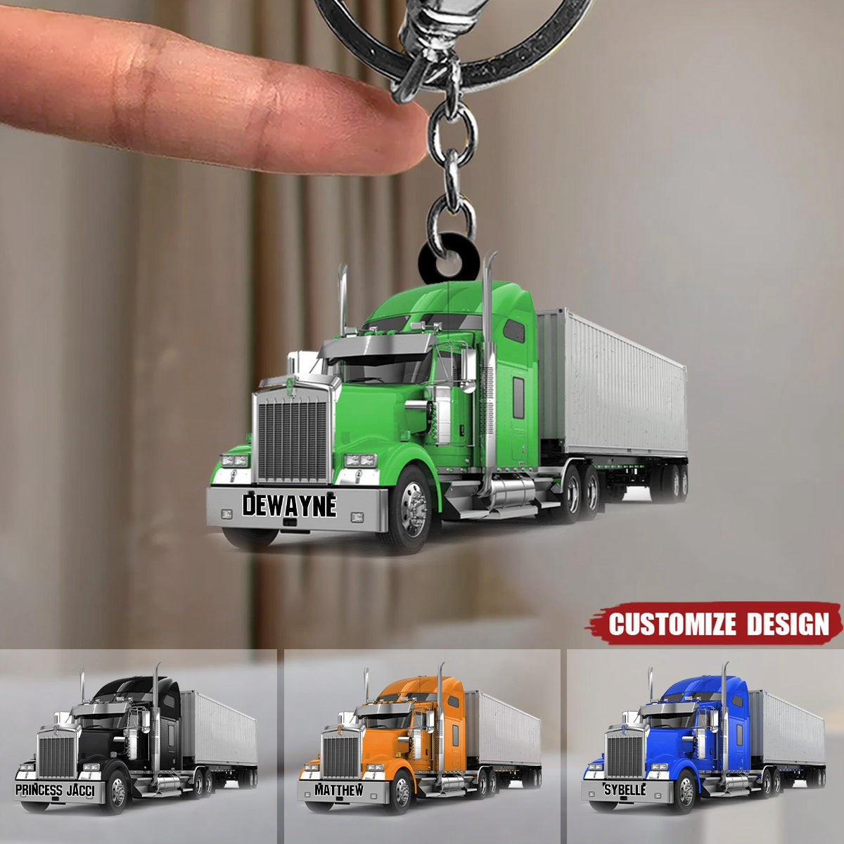 Personalized Trucker Acrylic Keychain