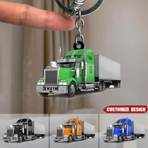 Personalized Trucker Acrylic Keychain