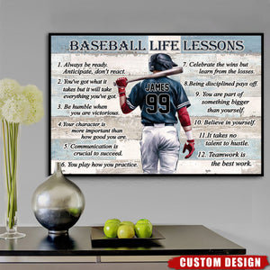 Baseball Life Lessons -Personalized Poster, Gift For Baseball Lover