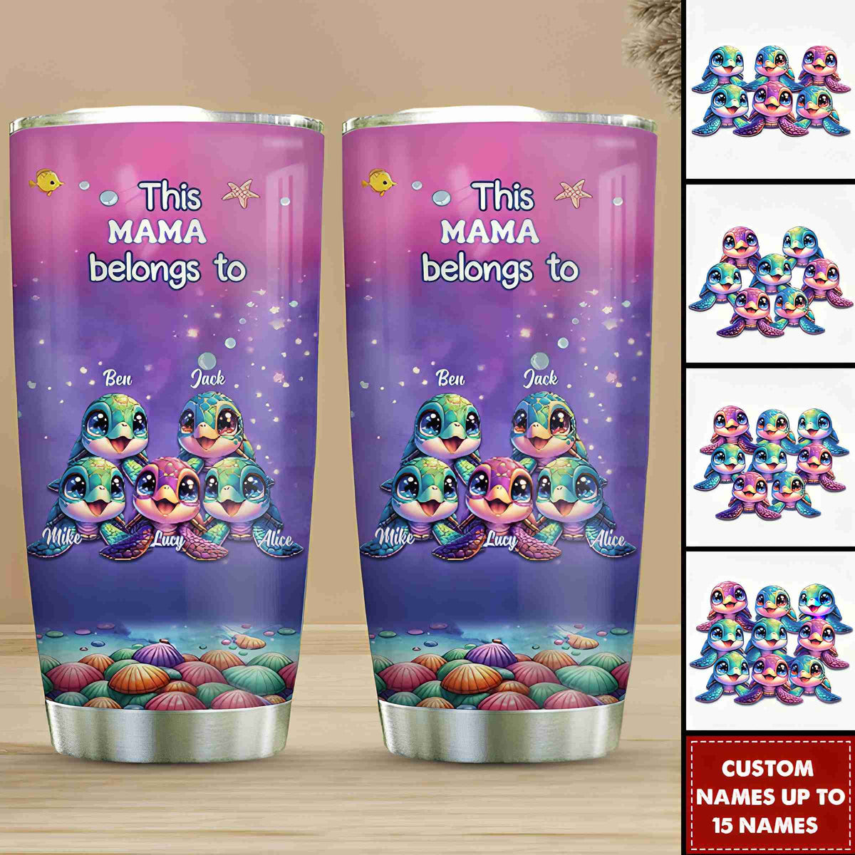 This Grandma belongs to Colorful Turtle Personalized Tumbler