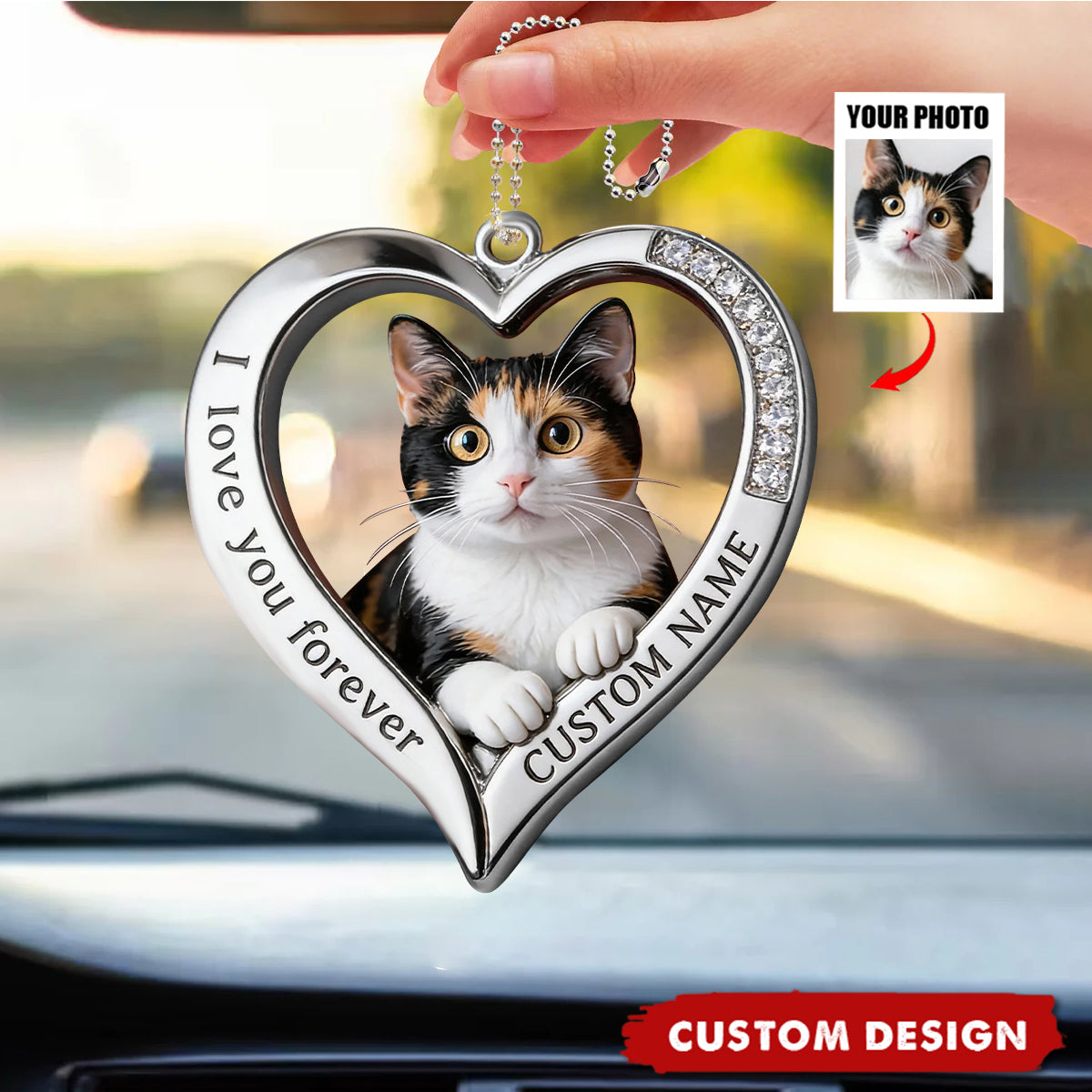 Photo Customizable - Personalized Pet-Shaped Car Ornament
