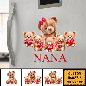Mama Bear With Cute Little Bear Kids Personalized Decal Gift For Mom/ Grandma