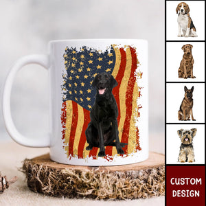 America Dog Flag - Personalized Black/White Mug