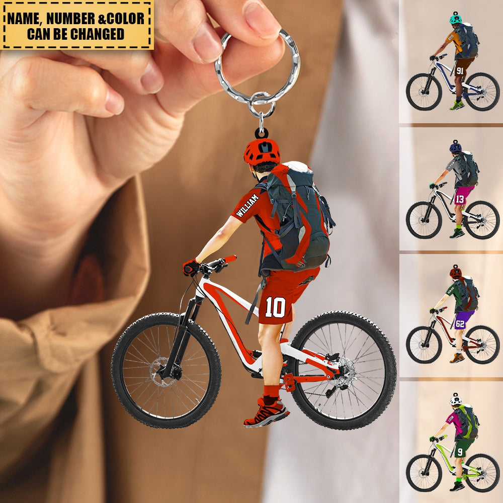 Personalized Apperance And Name  Acrylic Keychain - Gift For Mountain Bikers/Cycling Lovers