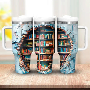 Loving Reading Books 40 OZ Tumbler with Handle