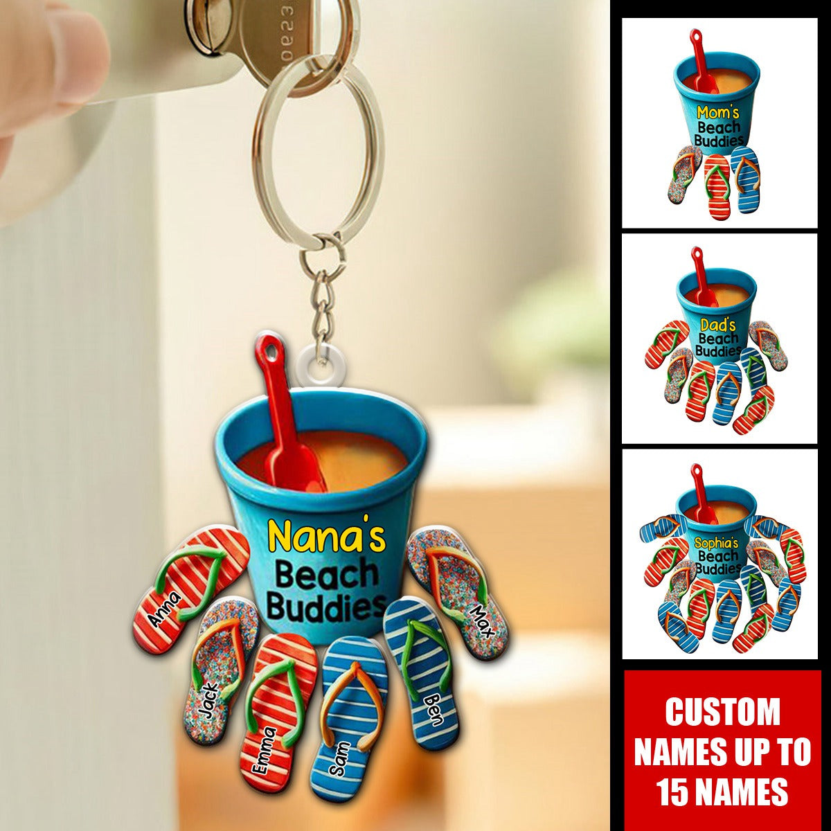 Summer Flipflop Grandma's/Mom's/Dad's Beach-Personalized Acrylic Keychain