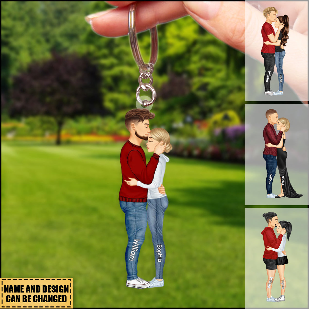 Personalized Hugging Couple Keychain - Gift For Couple