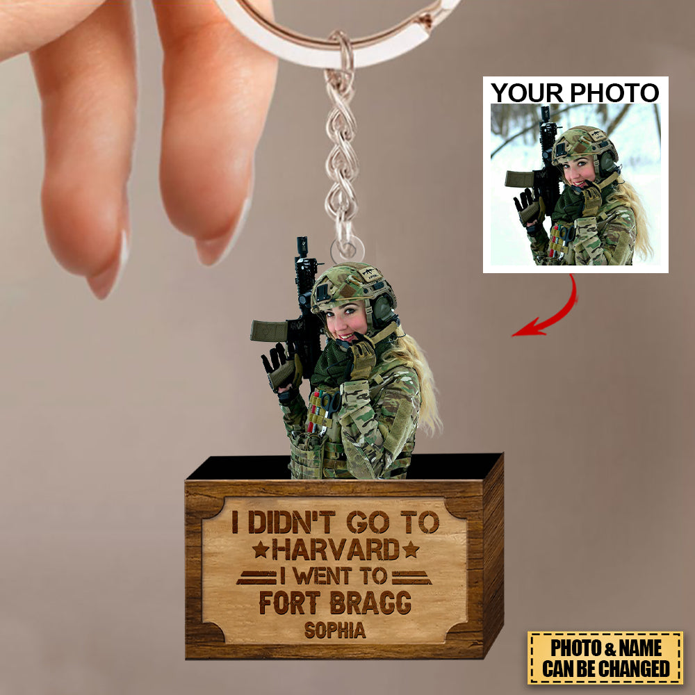 Personalized I Didn't Go To Harvard Acrylic Keychain - Happy Independence Day - Custom Your Photo