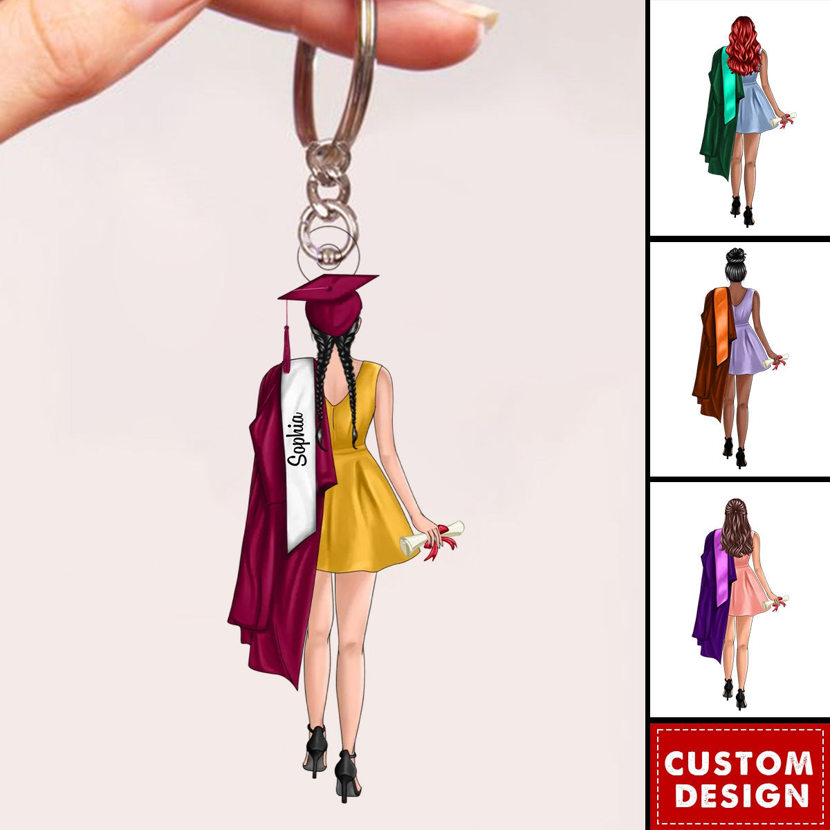 Graduation Season-Master/Bachelor/Doctor/PHD Gift Idea-Personalized Acrylic Keychain