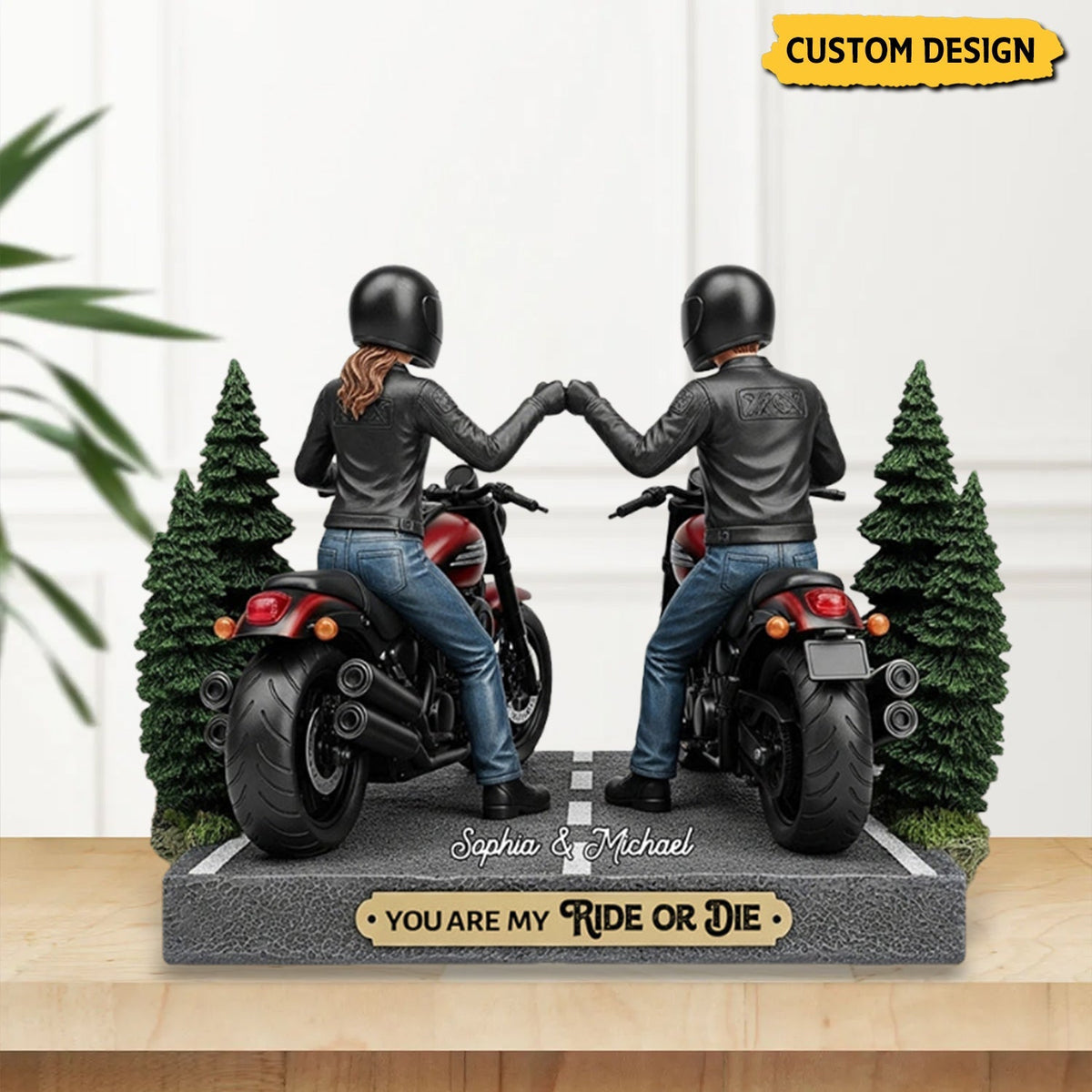You Are My Ride Or Die - Personalized Biker Shaped Acrylic Plaque