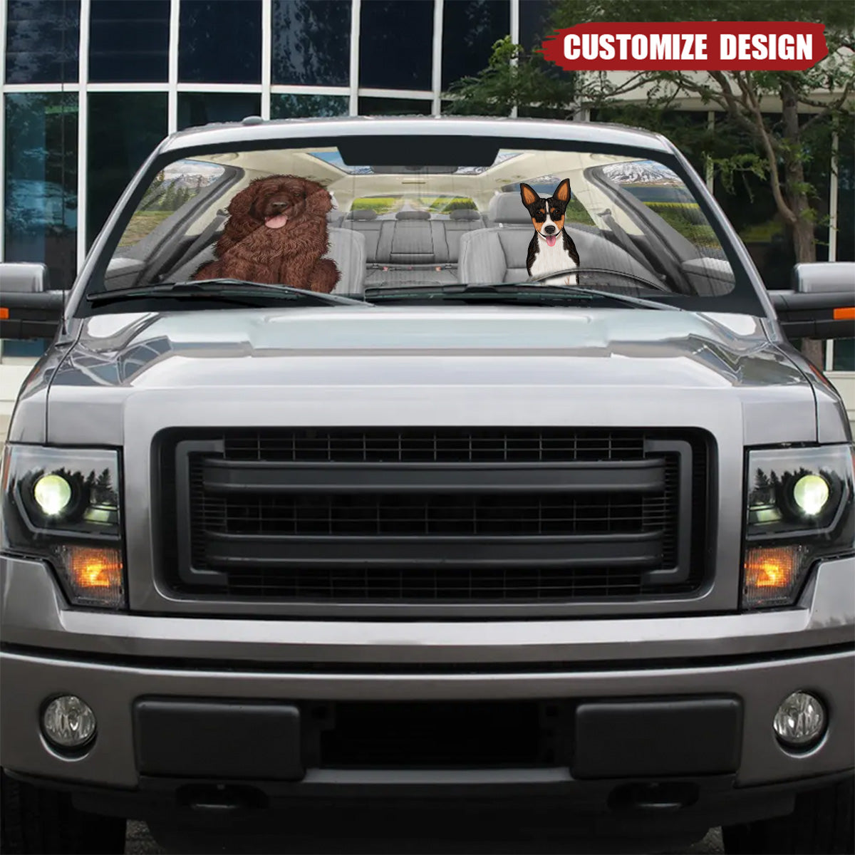 Dogs On The Drive - Personalized Auto Sunshade