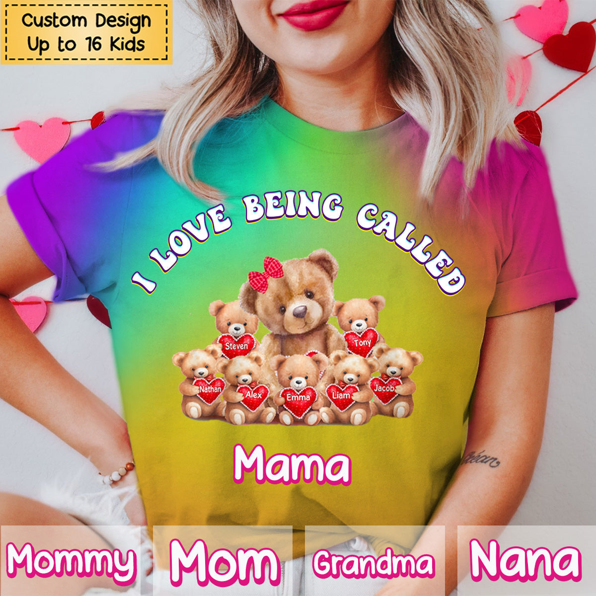 Mom/Grandma Bear I Love Being Called Mom/Grandma Personalized 3D T-shirt