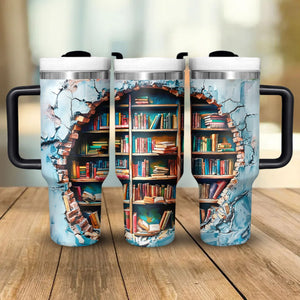 Loving Reading Books 40 OZ Tumbler with Handle