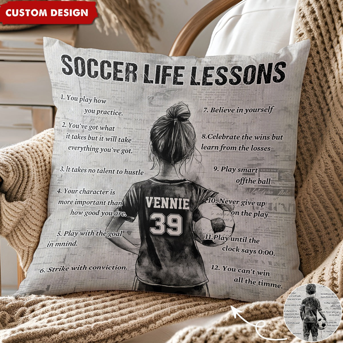 Personalized Soccer Pillowcase For Kids -Gift For Young Soccer Fans