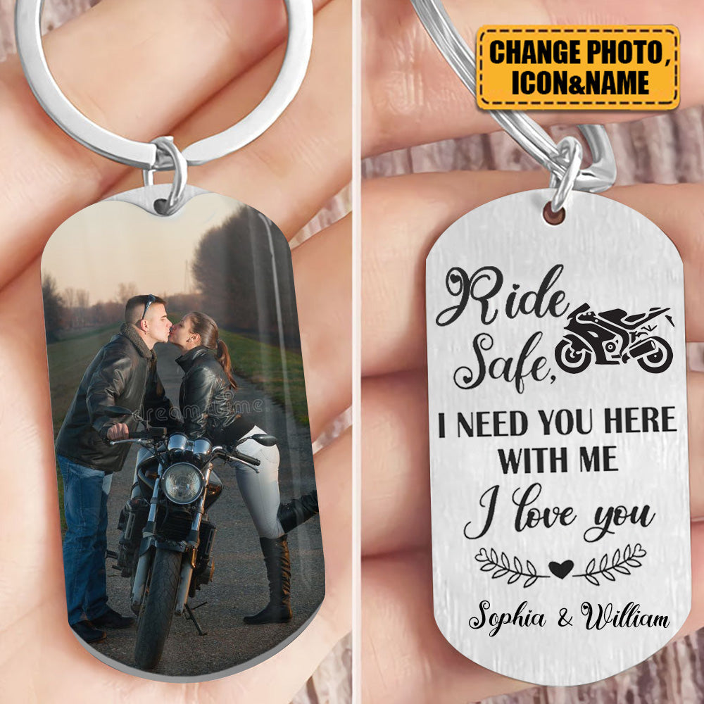Ride Save - Personalized Photo Keychain - Gift For Couples