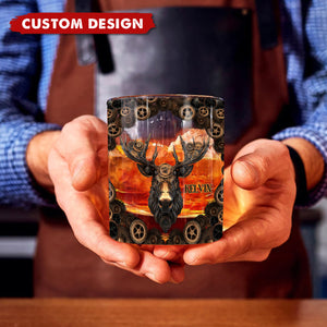 Mechanical Gear Creature - Personalized Hunting Whiskey Glass