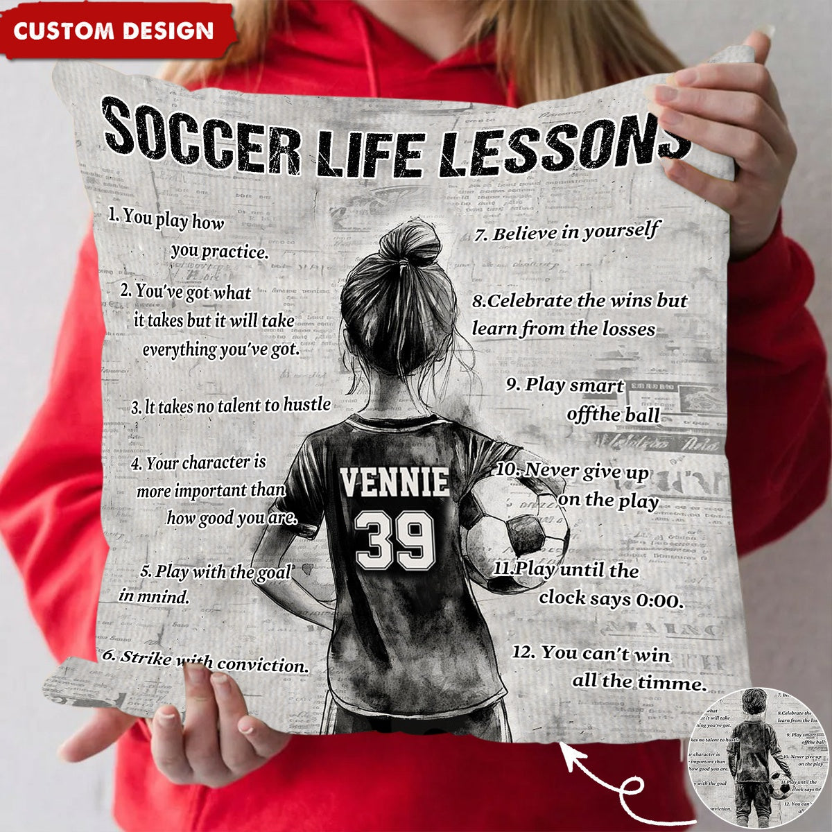 Personalized Soccer Pillowcase For Kids -Gift For Young Soccer Fans