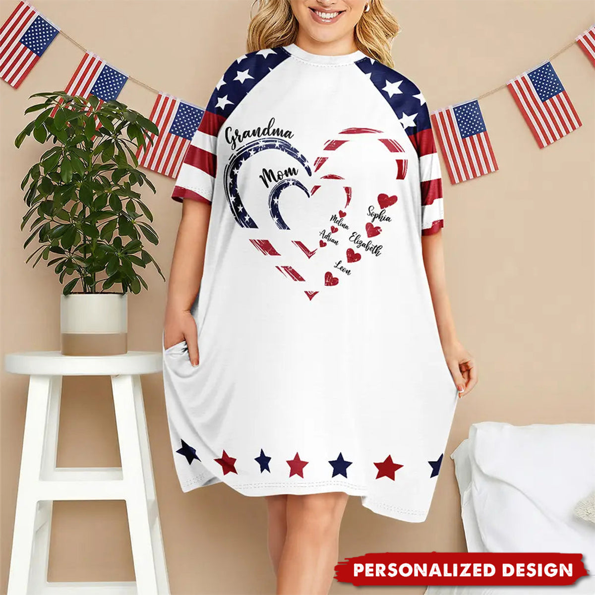 Mom's Grandma's Sweethearts Personalized Women's Sleep Tee
