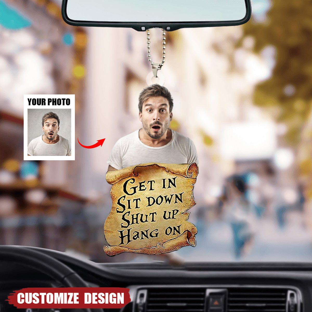 Get In Personalized Car Ornament Gift - Gift For Family Or Friend Lovers