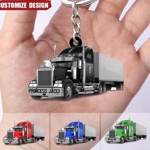 Personalized Trucker Acrylic Keychain