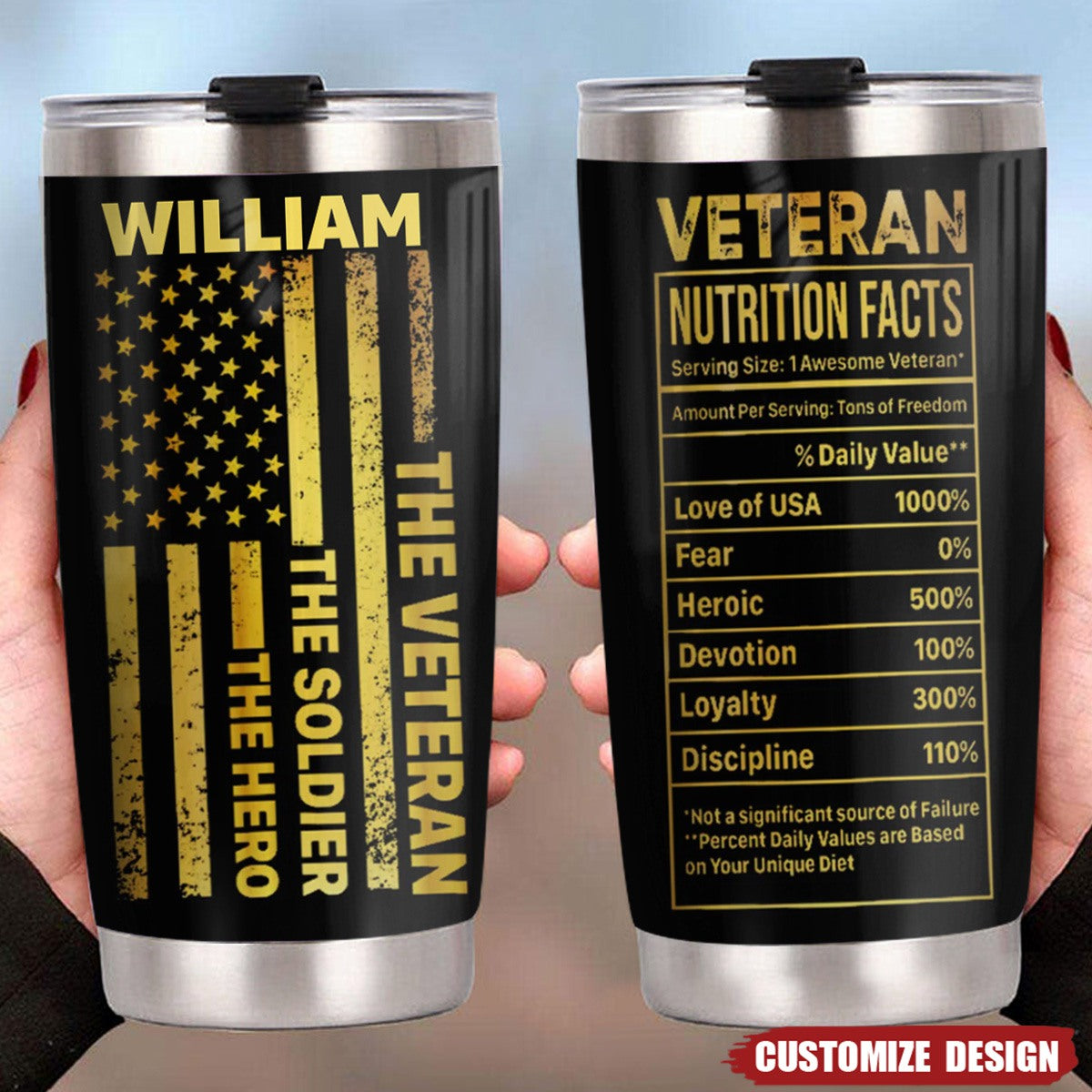 The Veteran The Soldier The Hero Cooler Tumbler Personalized Gift