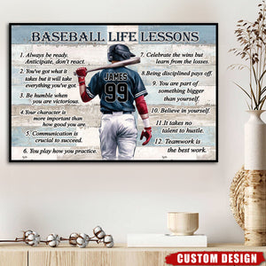 Baseball Life Lessons -Personalized Poster, Gift For Baseball Lover