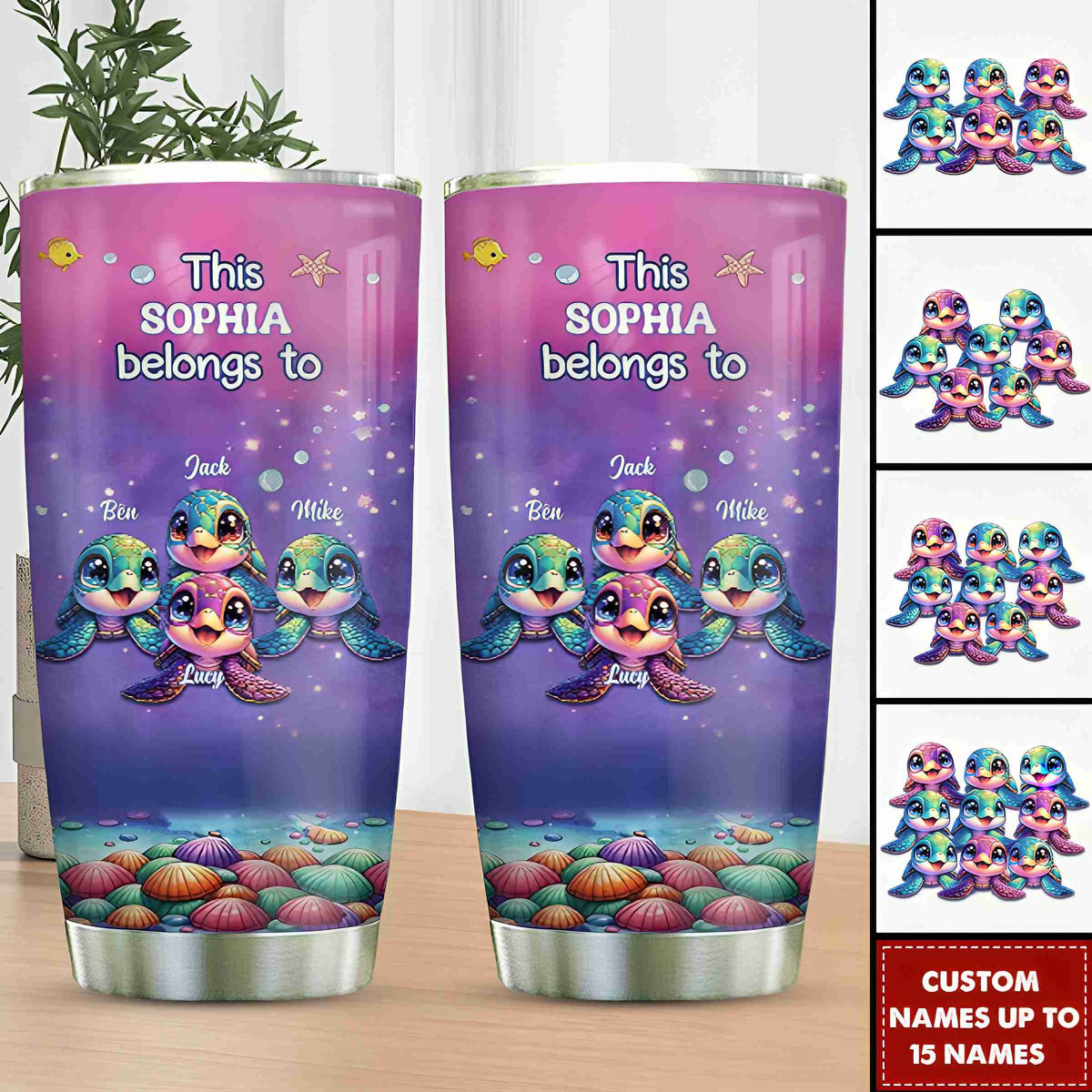 This Grandma belongs to Colorful Turtle Personalized Tumbler