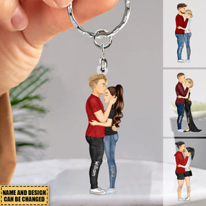 Personalized Hugging Couple Keychain - Gift For Couple