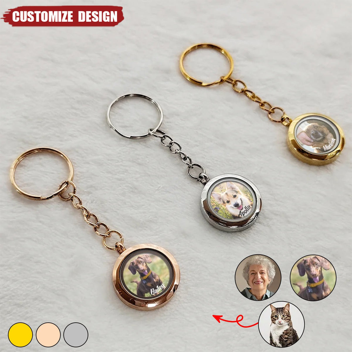 Custom Photo In Loving Memory Of My Beloved Dog, Cat, Family - Personalized Keepsake Keychain