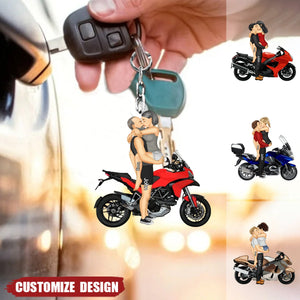 New Release - Personalized Motorcycle Couple Keychain