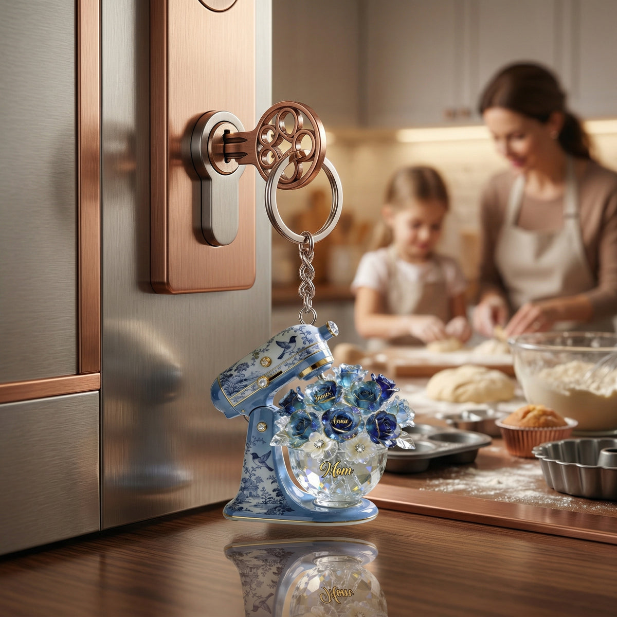 Personalized Baking Mixer Acrylic Keychain-Gifts For Mom/Nana