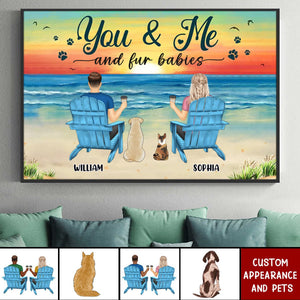 You And Me And The Dogs Peace Beach View - Gift For Pet Lovers - Personalized Poster