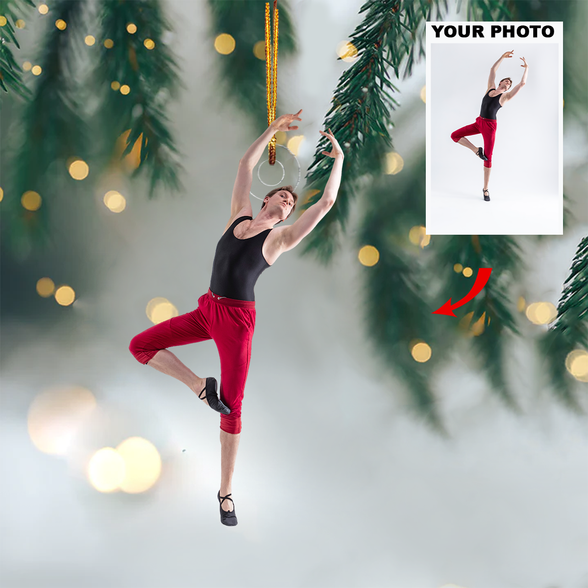 Personalized Ballet/Dancer Upload Photo Christmas Ornament