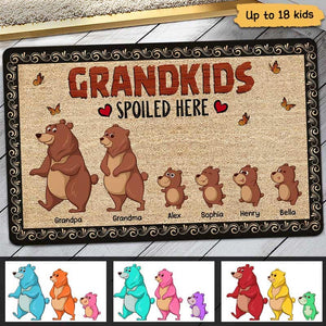 Bear Grandparents Grandkids Spoiled Here Personalized Doormat