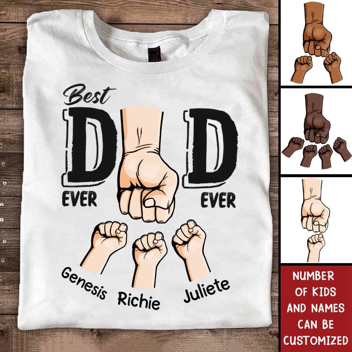 Best Dad Ever - Family Personalized Unisex T-shirt