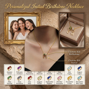 Personalized  Initial Birthstone Necklace-Mothers Day Gift