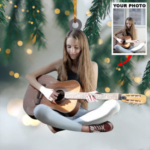 Personalized Instrumental Player Upload Photo Christmas Ornament