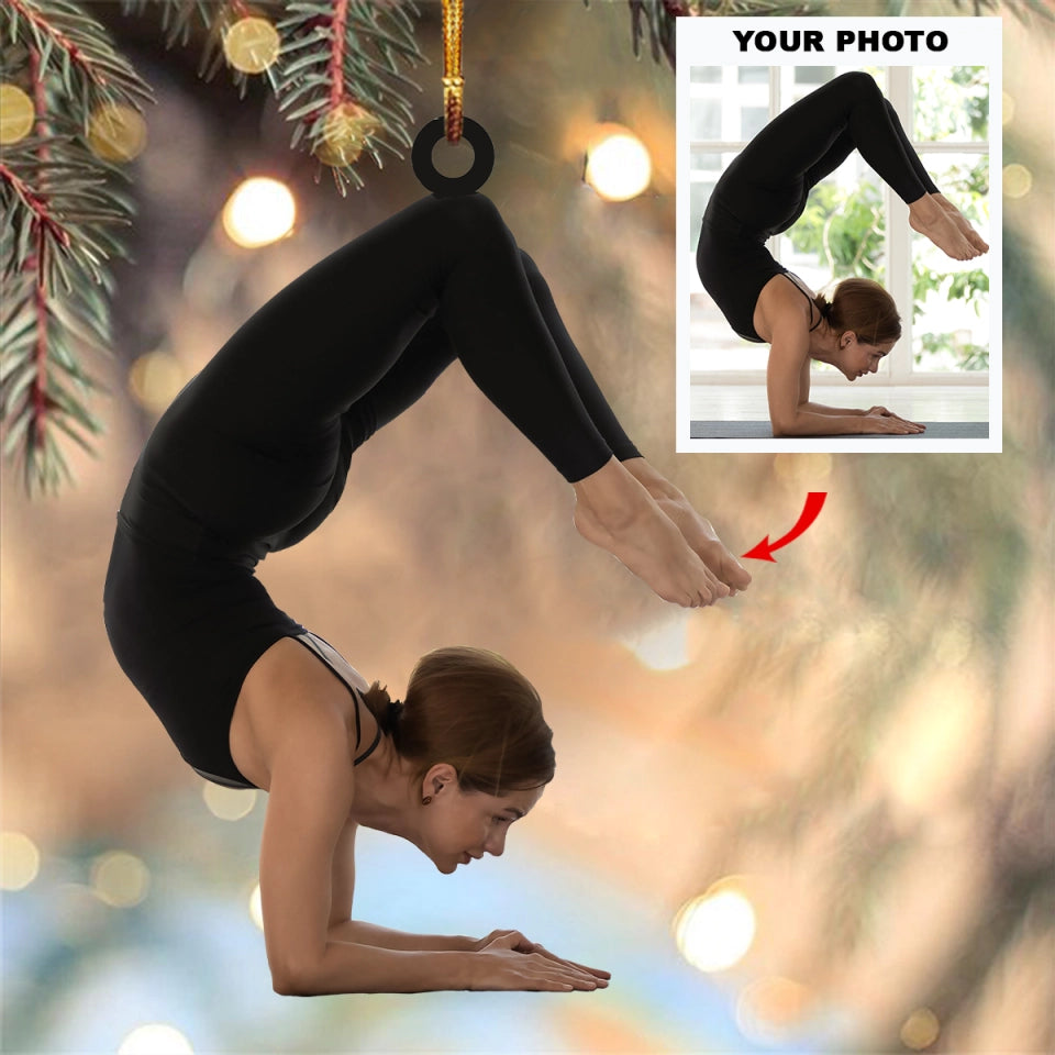 Personalized Yoga Upload Photo Christmas Ornament