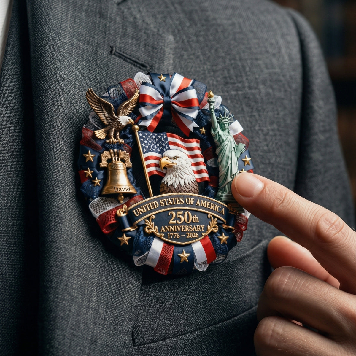 250th Anniversary 1776-2026 Eagle USA Semiquincentennial Patriotic Pin