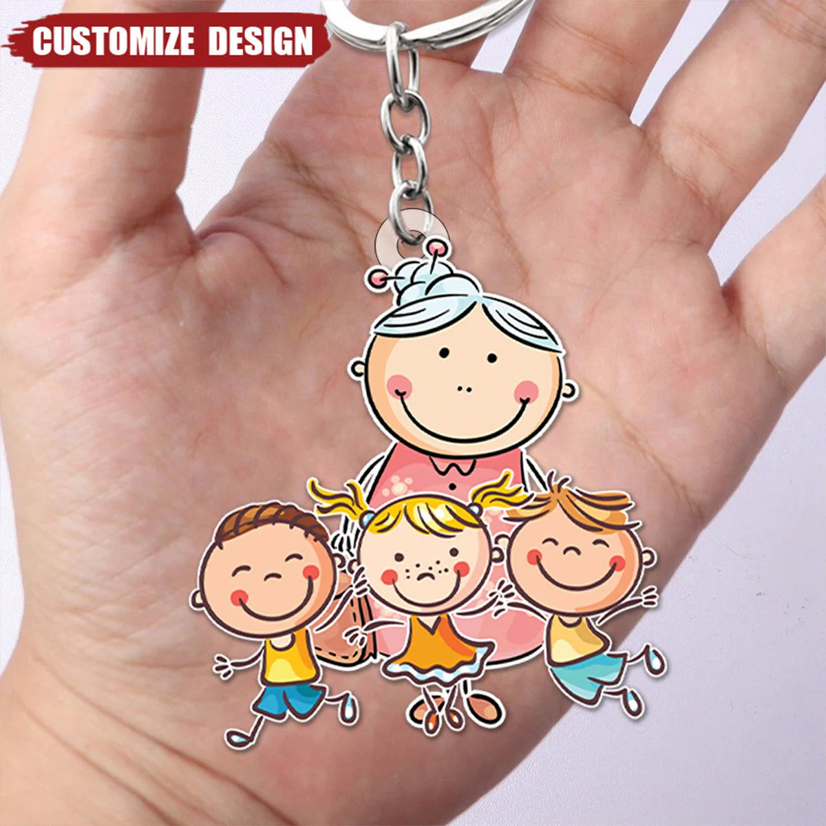 Gift For Grandma-Personalized Acrylic Keychain