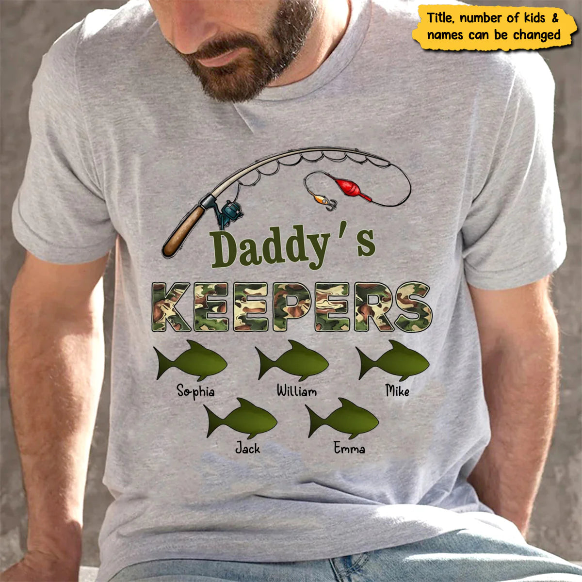 Grandpa's Keepers Camouflage Pattern Fishing Personalized Shirt, Unique 2025 Father's Day Gift For Grandpa, Dad