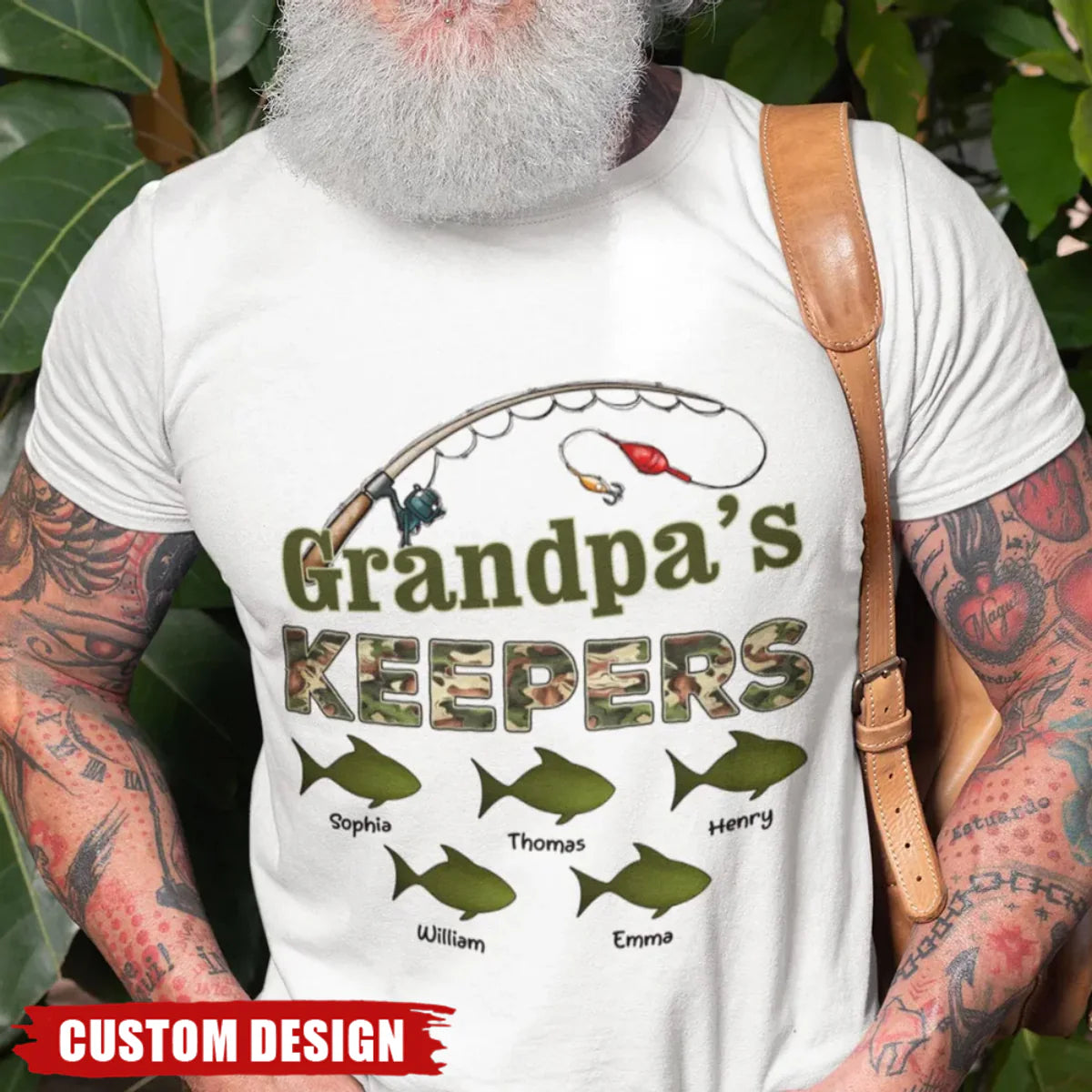 Grandpa's Keepers Camouflage Pattern Fishing Personalized Shirt, Unique 2025 Father's Day Gift For Grandpa, Dad