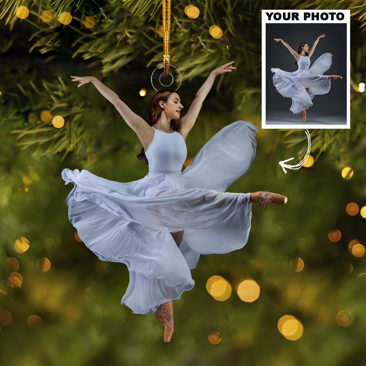 Personalized Ballet/Dancer Upload Photo Christmas Ornament