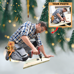 Personalized Carpenter Upload Photo Christmas Ornament